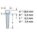 Guitar bridge pin with slot and parisian eye/ white MOP